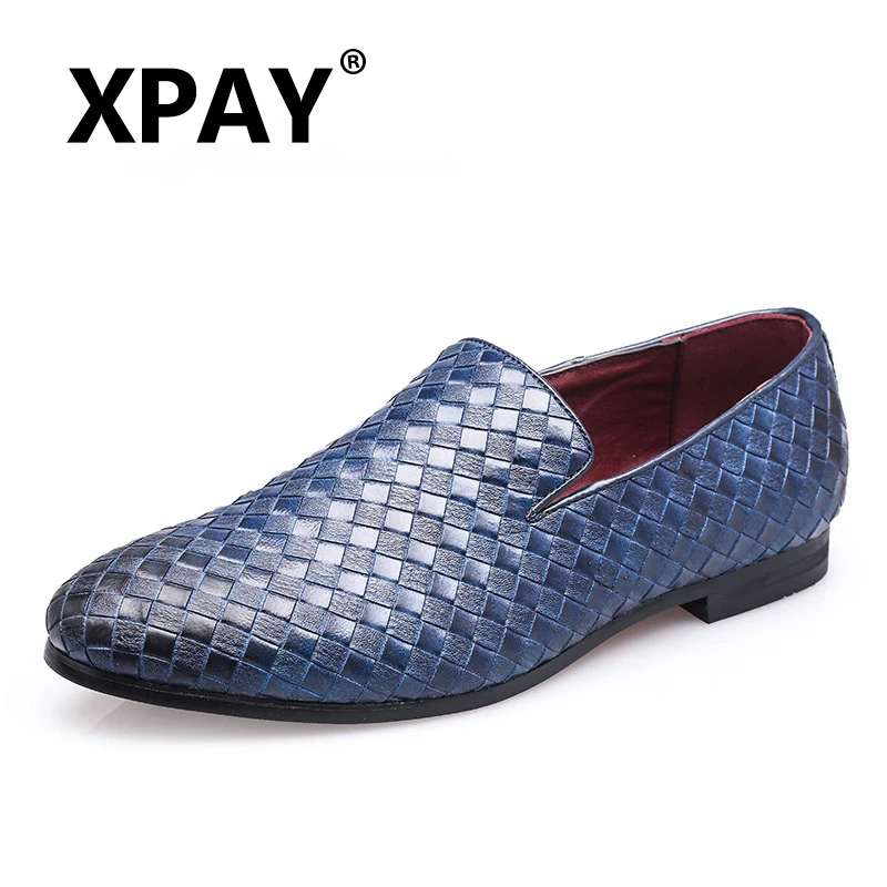 

XPAY 2019 Men Shoes Brand Braid Leather Casual Driving Oxfords Shoes Men Loafers Moccasins Italian Shoes for Men Flats