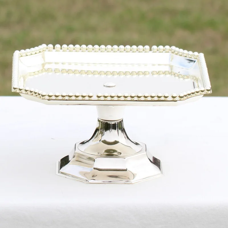 Квадратная подставка для торта серебристые металлические инструменты высокое