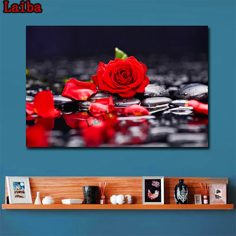 

Diamond Embroidery Rose flower pattern Full Square Round Cross Stitch Rubik's Cube Diamond Painting DIY Mosaic Needlework Gift