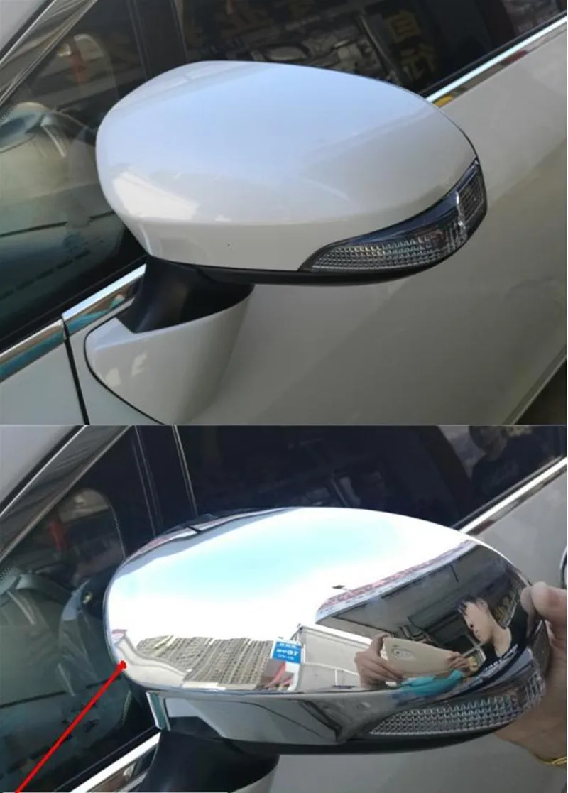 Для Toyota verso E'Z 2011 2012 2013 2014 2015 2016 дверь боковое зеркало хромированная крышка