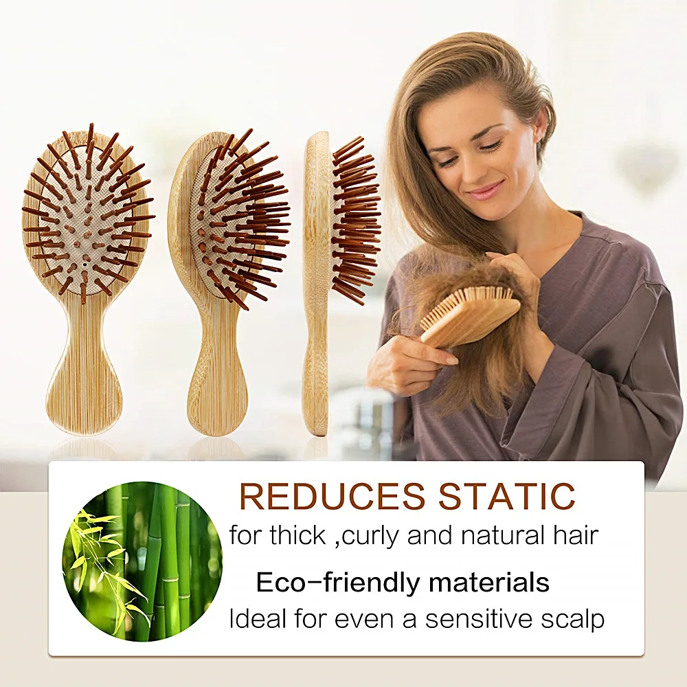 

Wood Comb Professional Healthy Paddle Cushion Hair Loss Massage Brush Hair Brush Comb Scalp Hair Care Healthy Bamboo Comb