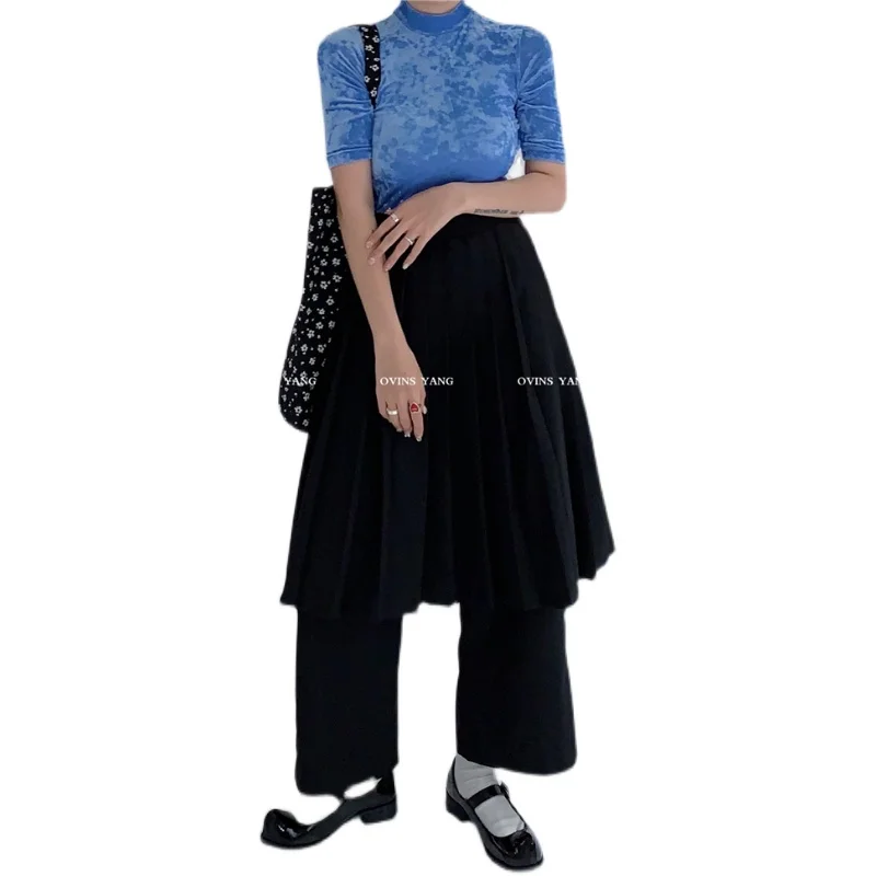 

SONDR Design Sense Niche Stitching Casual Pants Women's Spring Autumn New Loose Thin Punk Concave Hip Hop Trousers 2021 New