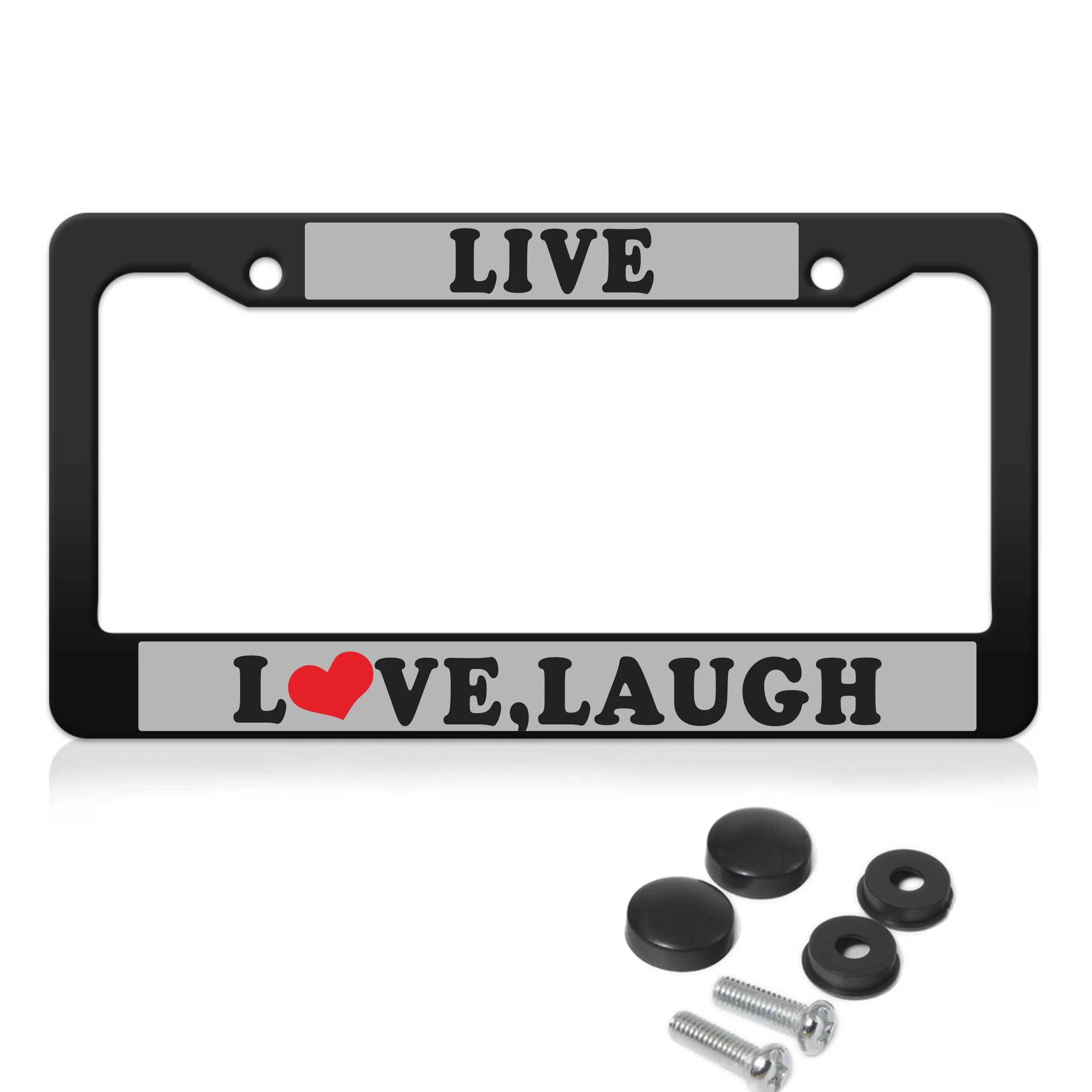 

Live Metal License Plate Frame Car Tag Holder with Screw Caps