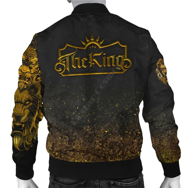Lion Warrior Amor Tattoo Bomber Jackets 3D Printed Flight Jacket Women For Men fashion winter autumn warm zipper coat