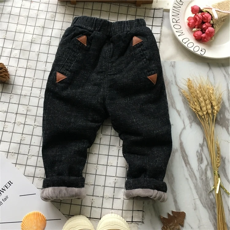 

Tonytaobaby Winter New Style Boys and Girls Solid Color Plush Warm Pants Fashionable Children's Wear