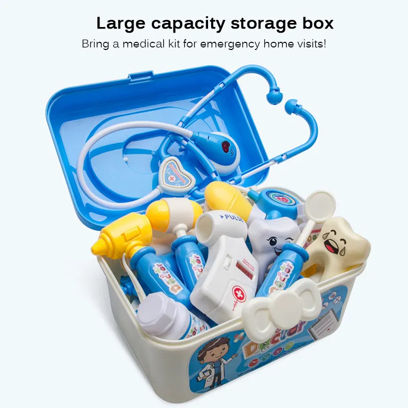 

Children Play House Doctor Toy Set Simulation Medicine Box Injection Play House Toy portable suitcase medical tool