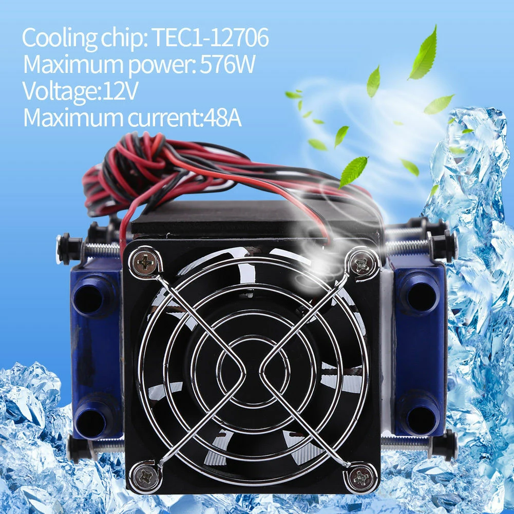 

12V 576W 8 Chip Refrigeration Tool Peltier Accessories Pet Bed Aluminum Refrigerators DIY Thermoelectric Cooler Home TEC1-12706