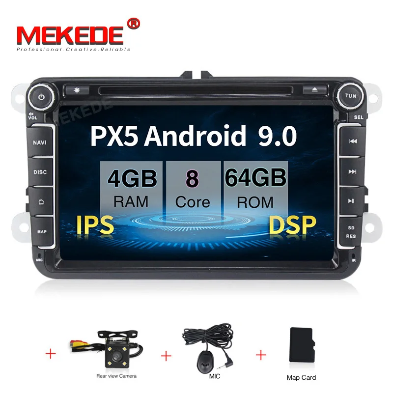 add camera MEKEDE Android 9,0 4+ 64G ips DSP RDS 8 дюймов сенсорный для VWpassat b7 b6 golf 5 polo tiguan octavia автомобильный аудио bluetooth Радио ipod - Цвет: add camera