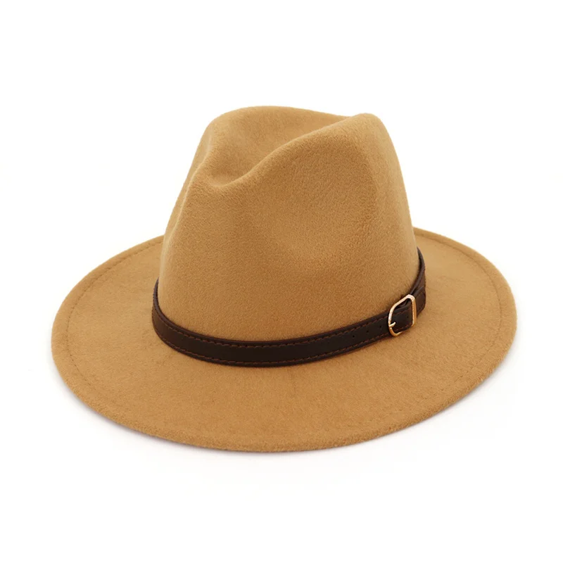 Шерстяная шляпа Fedora для женщин и мужчин, джаз, церковь, Панама, шляпа с кожаная лента, Элегантная Леди, зима, осень, широкие шляпы сомбреро