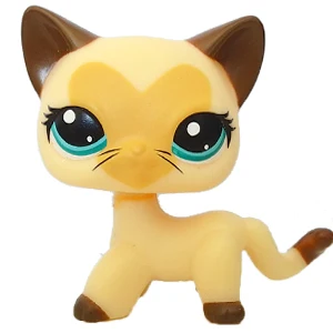 3573 pet shop lps лпс пет шоп игрушки кошка немного короткие волосы стоял серый#5#391 черный#336 старые оригинальные игрушки котенок детей Рождество подарок коллекция - Цвет: 3573