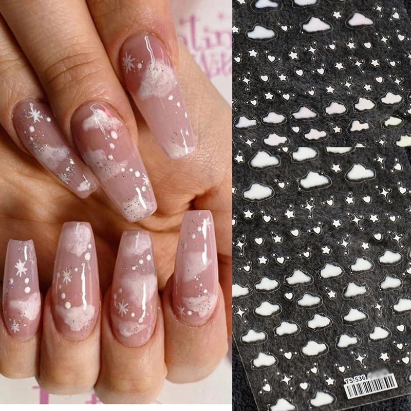 

DIY Decal 5D Nail Stickers Manicure Cloud Bubble Embossed Nail Foils Self Adhesive Fashion Women Beauty Nail Decoration