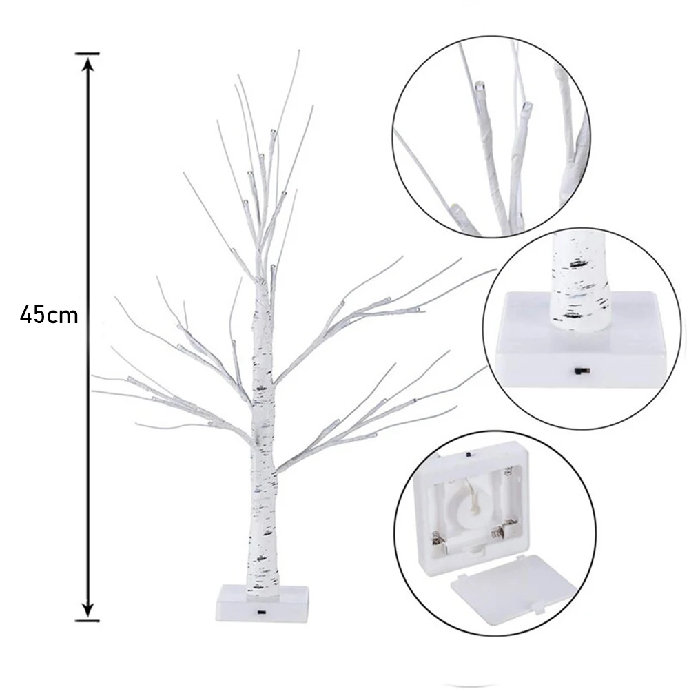 

24LED Warm White LED Birch Tree Light Jewelry Holder/Desktop Decor For Home Party Wedding Easter Gift For Kids