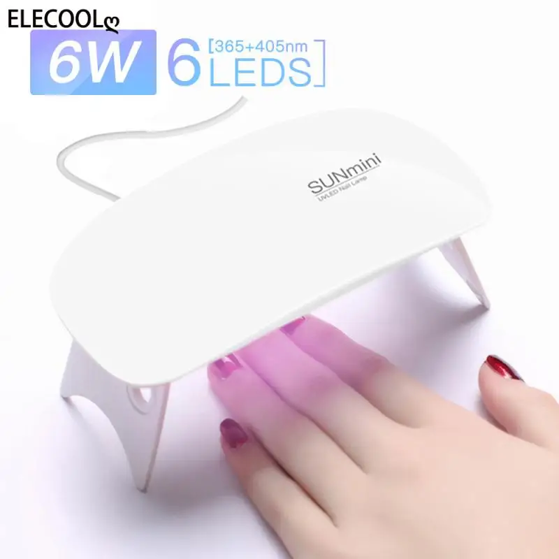 

Лампа для сушки ногтей ELECOOL, 6 Вт, мини-Сушилка для ногтей, белая, розовая ультрафиолетовая Светодиодная лампа, портативный Usb-интерфейс, очен...