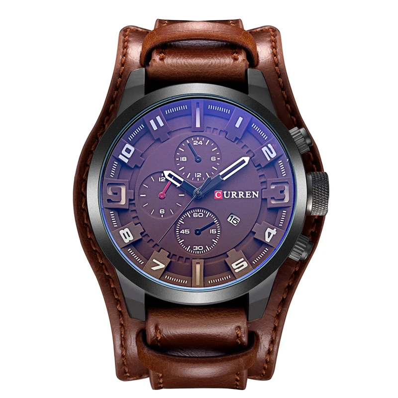 

2021 New Fashion Watch Men's Leather Punk Watch Motorcycle Watch Student Watch Original