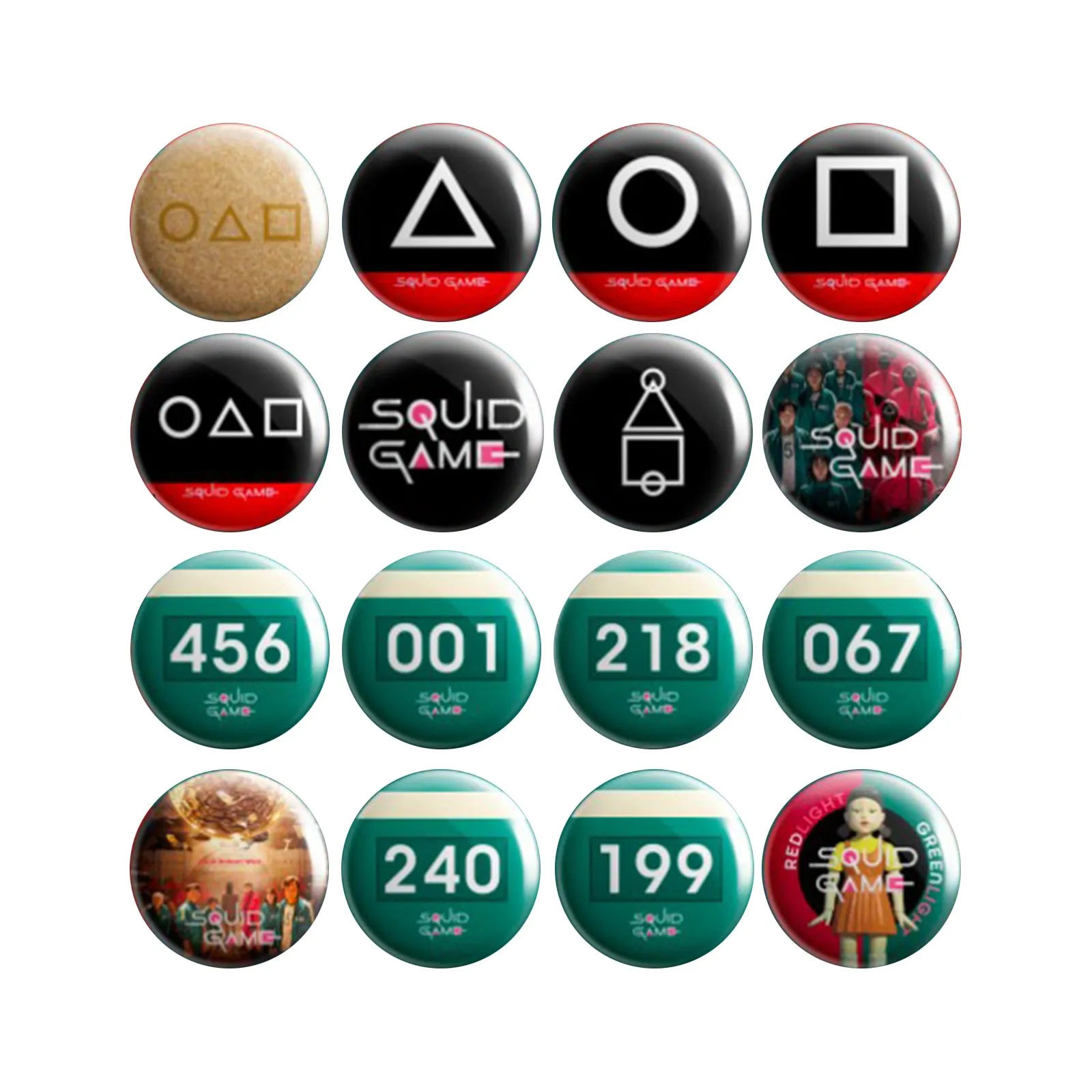 

Брошь с кабошоном в виде игры «кальмар», 16 шт./лот