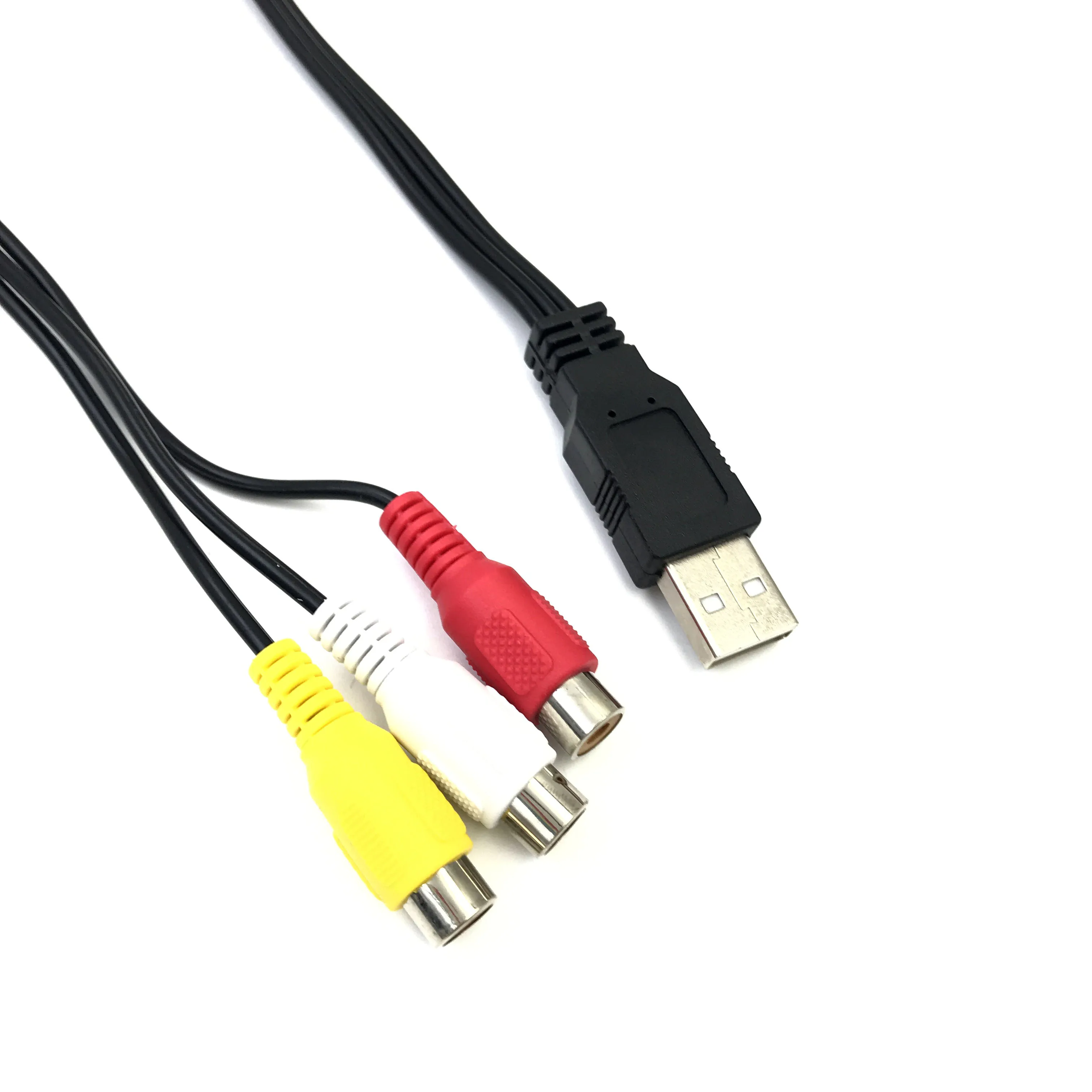 Композитный кабель переходник со штекера USB на гнездо 3RCA RGB AV Аудио Видео|Кабели
