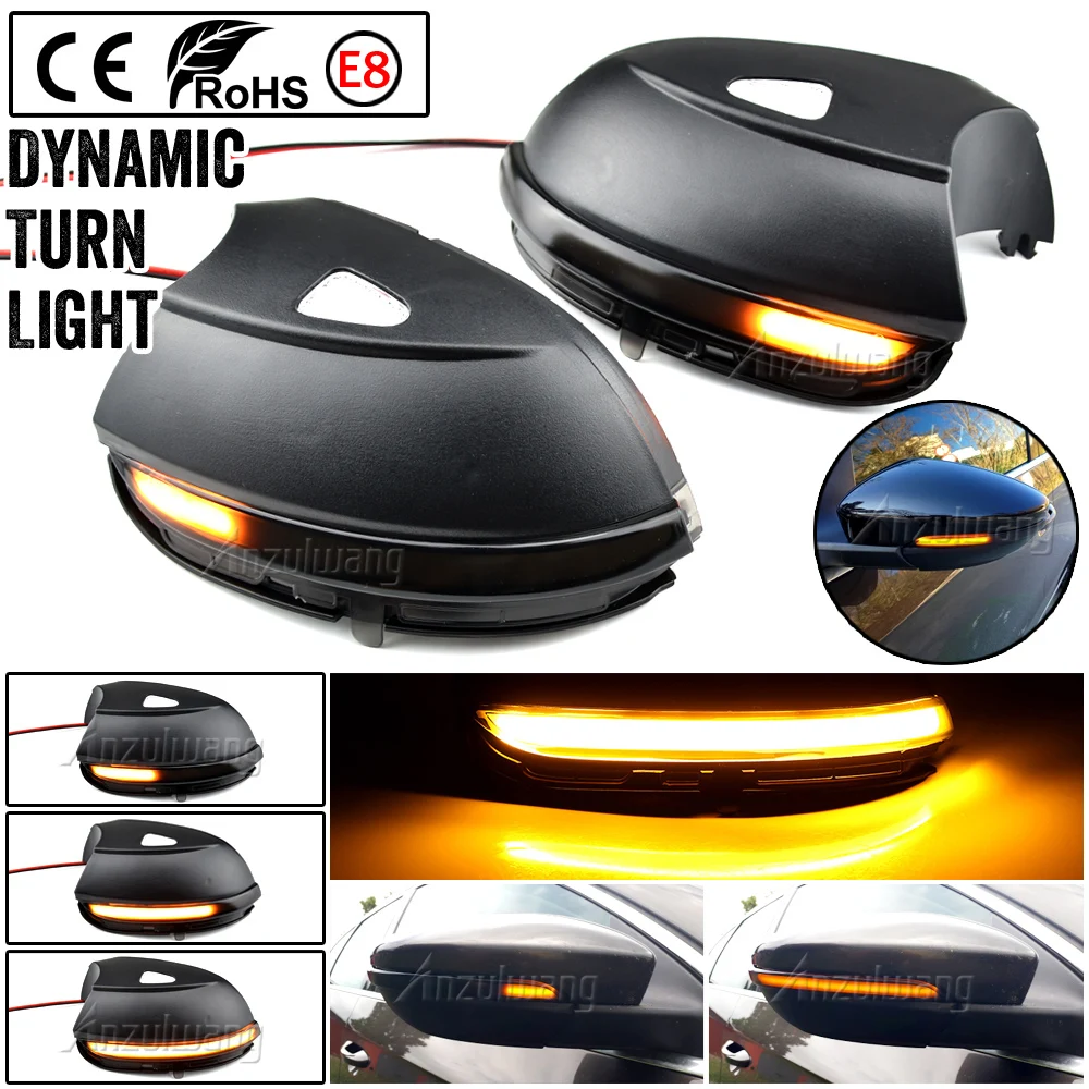 2X LED Side Wing Rearview Mirror Indicator Blinker Repeater Dynamic Turn Signal Light For VW Passat B7 CC Scirocco Jetta MK6 EOS