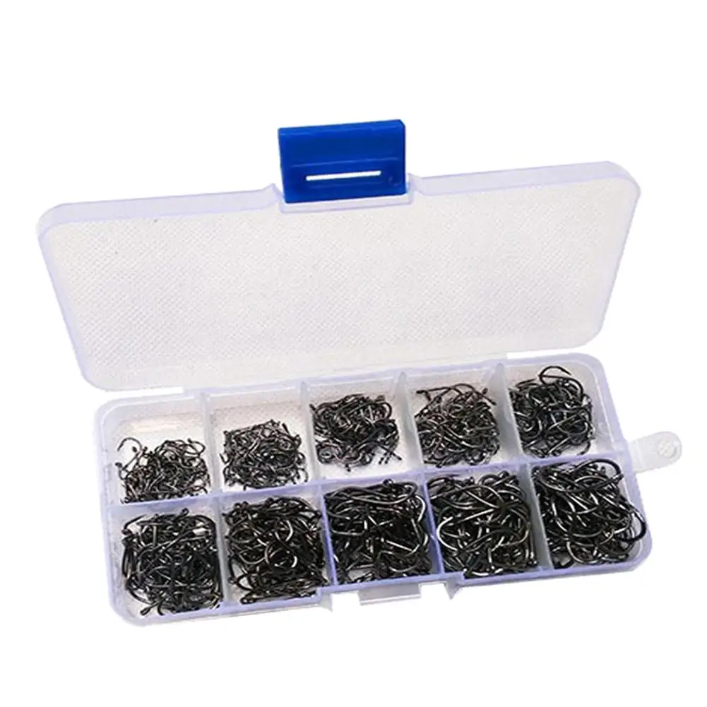 500 шт./компл. фрикционы круглые рыболовные крючки с бородкой разные размеры