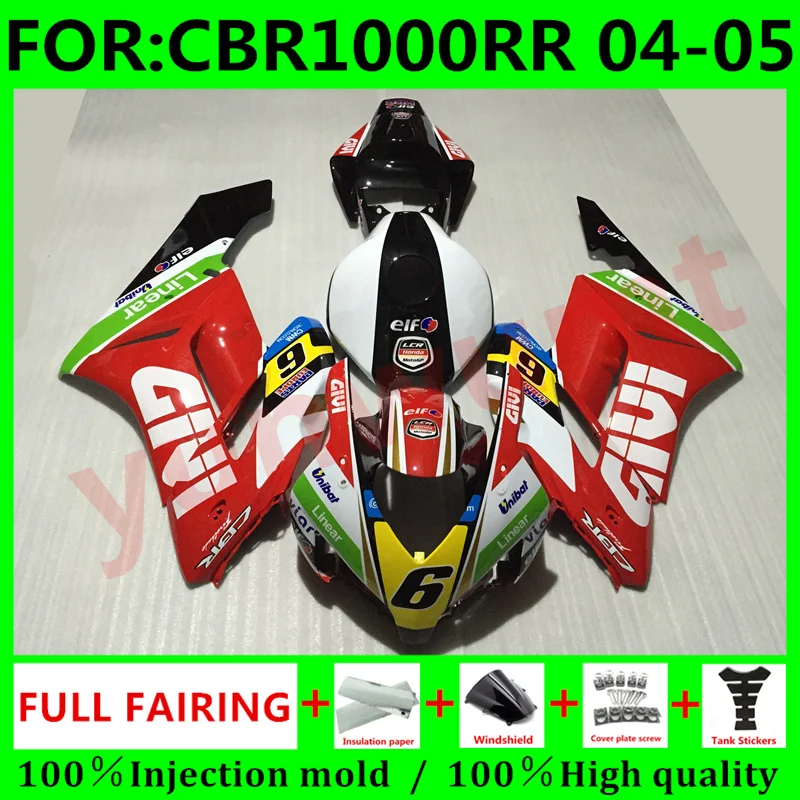 

Новый комплект обтекателей для мотоцикла ABS Подходит для Honda CBR1000RR 2004 2005 cbr1000 CBR 1000RR 04 05 комплект обтекателей для кузова красный белый