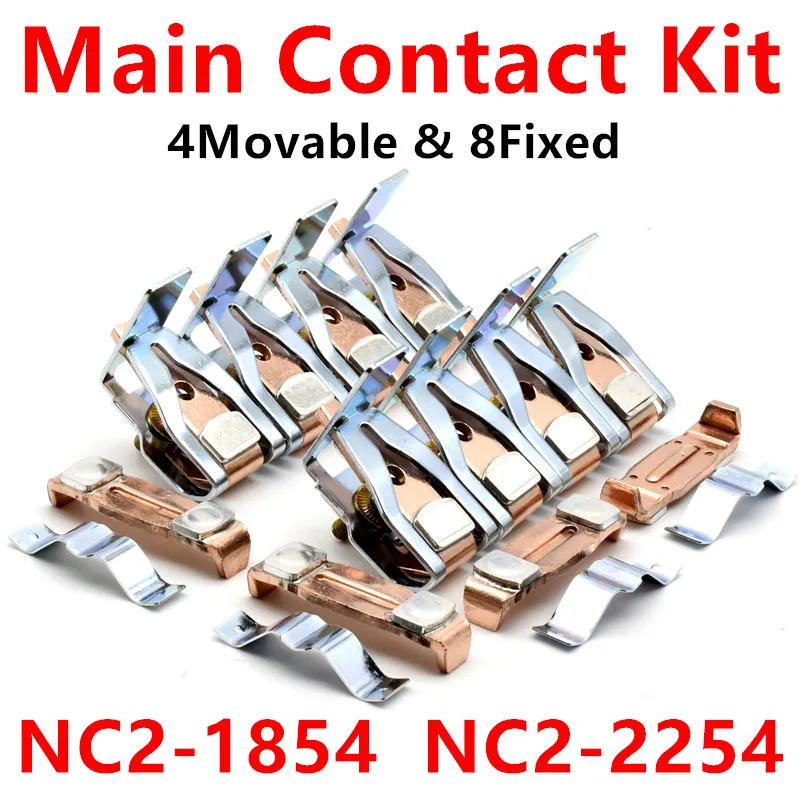 Stationary And Moving Contact Set For Magnetic Contactor NC2-1854 NC2-2254 Main Contact Kit Contactor Contacts Accessories