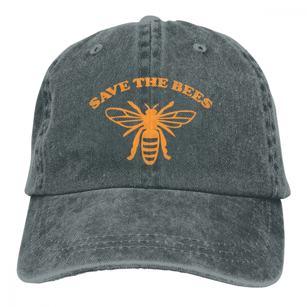 Save The Bee Casquette черные унисекс Мужские Женские джинсовые бейсболка с ремешком кепки регулируемые Гольф папа шляпа