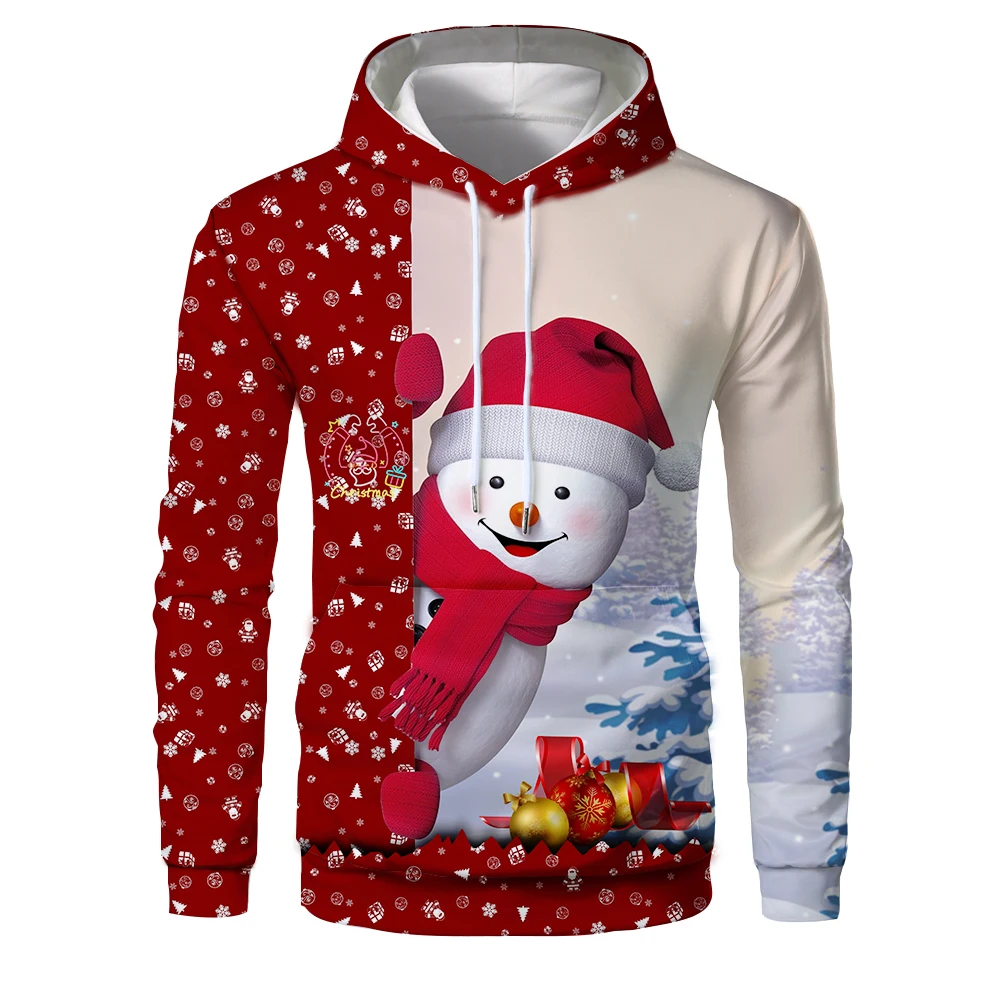 Photo Color Новые рождественские толстовки для мужчин 3D Санта Клаус и снеговик деревья печати мужчин s толстовка с капюшоном в стиле хип-хоп пуловер толстовки для мужчин Hombre - Цвет: Photo Color
