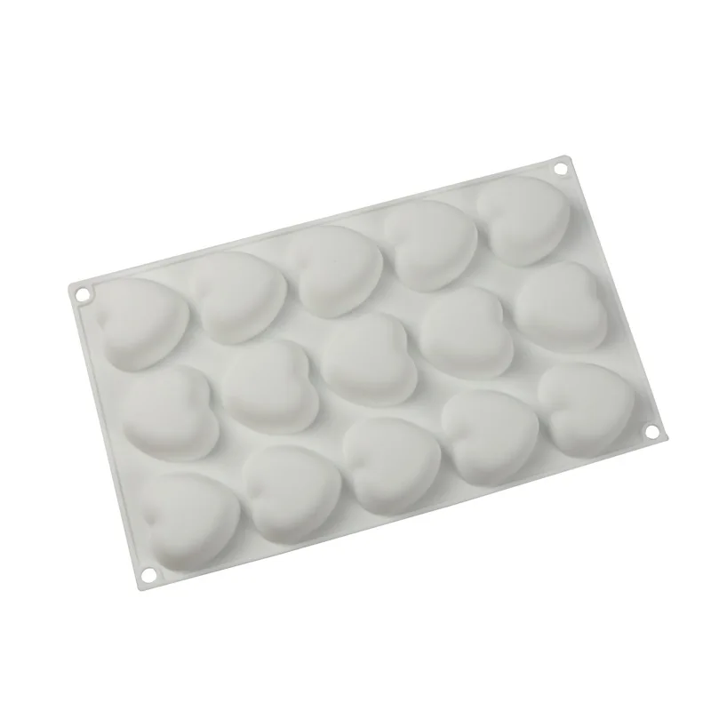 

15 Even Hearts Mousse Silicone Mould for Chocolate Cupcake Pastry Dessert Mold Baking pan Mousse Kitchenware Baking Accessories