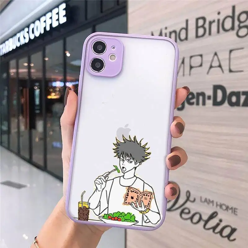 

Jujutsu Kaisen Phone Cases Matte transparent For Purple iPhone 12 Mini 11 Pro XR XS Max 7 8 Plus X Back Cover