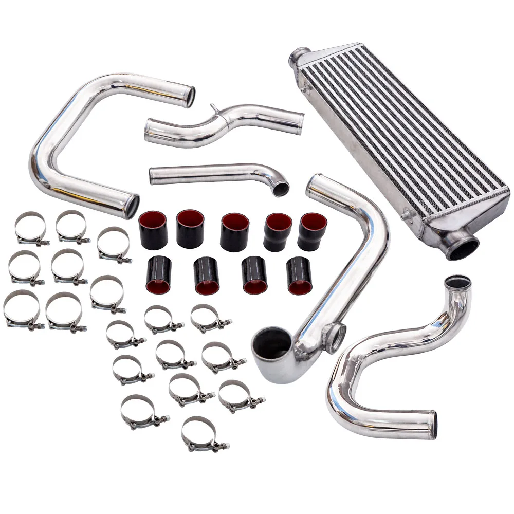 Inlet/Outlet Intercooler + Aluminum Pipings T-Clamps for Honda Civic 1992-1995