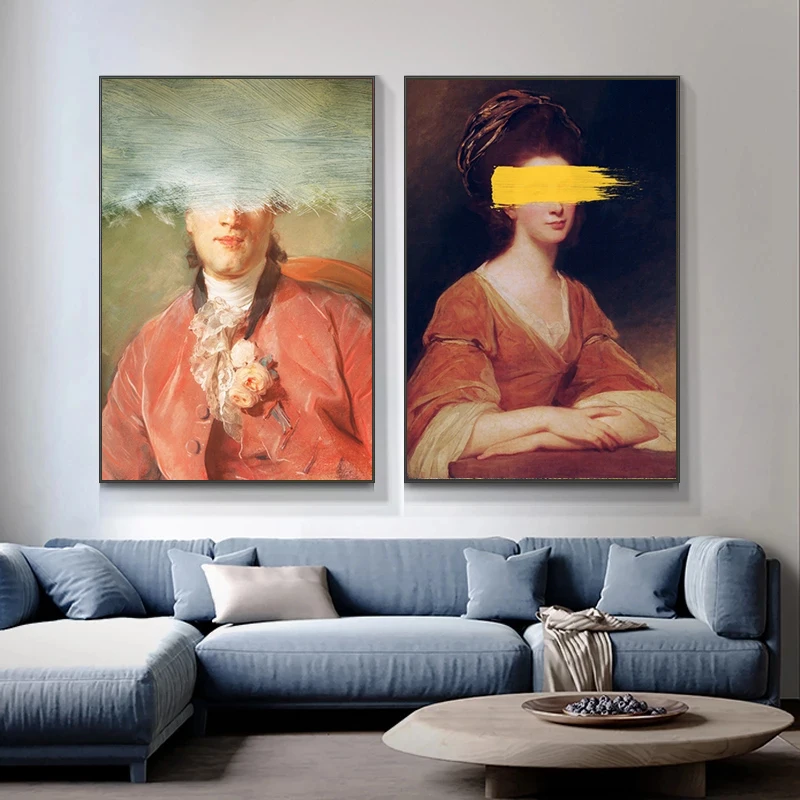 

Retro Funny Makeover for Men and Women Wall Art Canvas Painting Nordic Posters and Prints Wall Pictures for Living Bedroom Decor