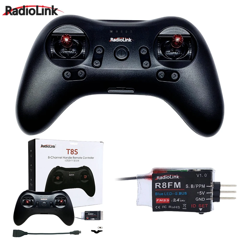Radiolink T8S 8CH мини передатчика радиоуправляемой модели к компьютеру и R8FM мини приемник 2,4 г радио ручкой геймпад для неизменяемой геометрией крыла/беспилотный летательный аппарат/автомобиль/лодка