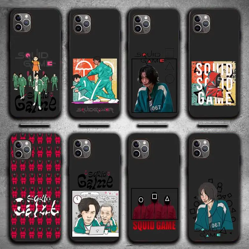 

Squid Game Round Six Phone Case for iPhone 13 11 12 Pro X XS XR Samsung A S 10 20 30 51 Plus pro Max mobile bags