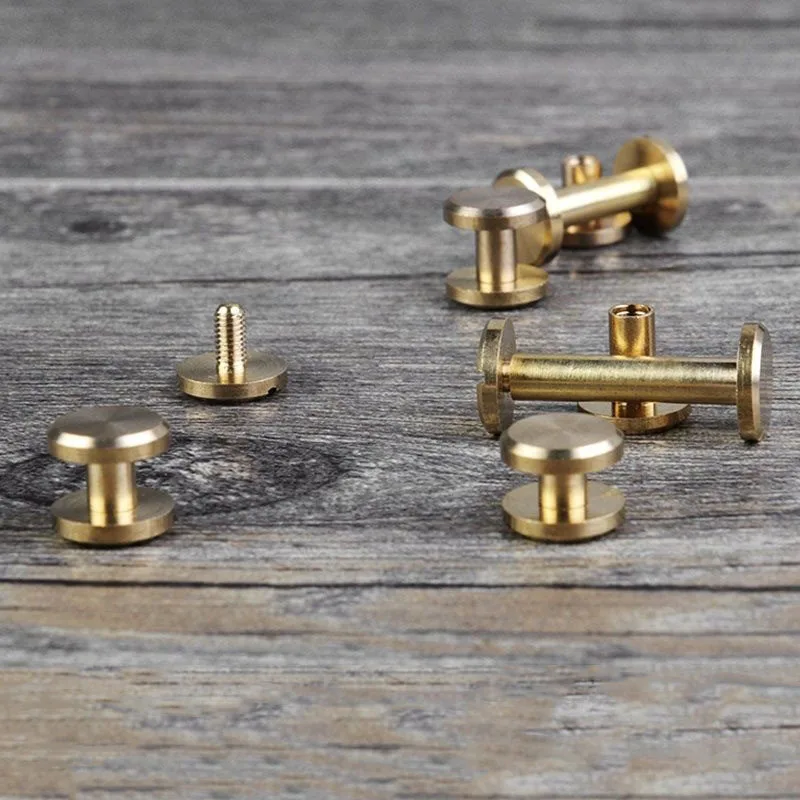 Двойной плоский кошелек сумка латунный ремень винт Chicago заклепки Сделай Сам