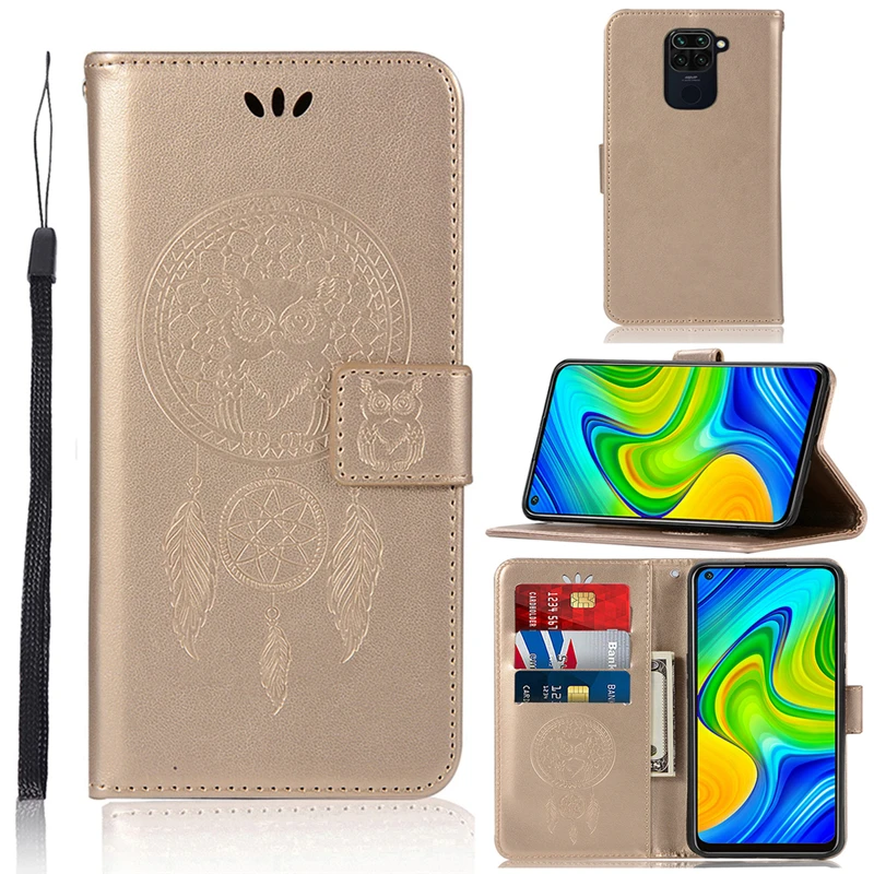 

Phone Bag Case For Xiaomi Redmi Note 9 Cover Owl Flip Leather Wallet Case For Redmi Note 9 Case For Redmi Note 9 Full Bag Case