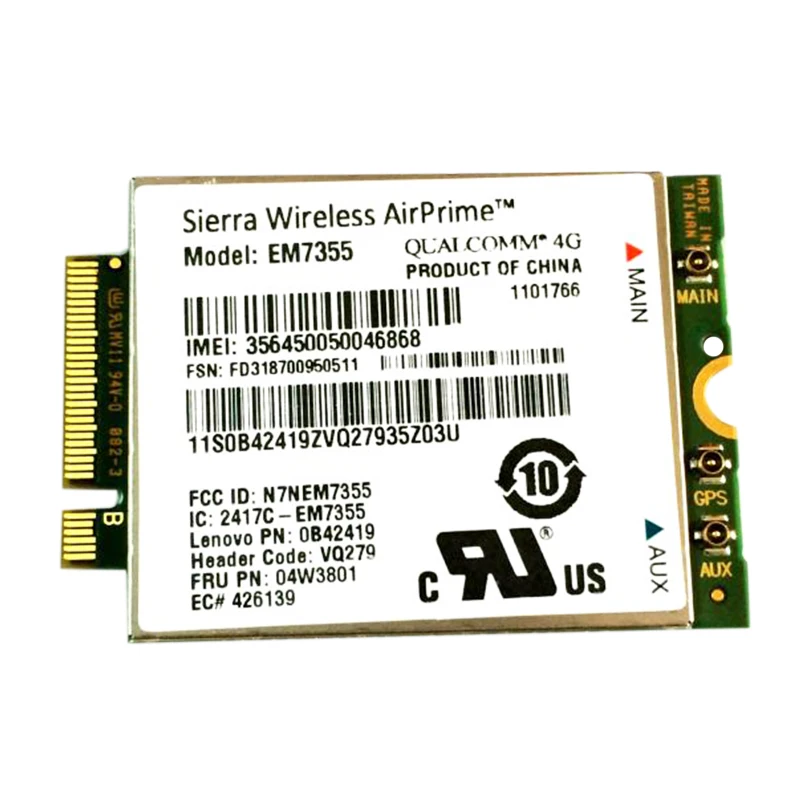EM7355 LTE/EVDO/HSPA + 42 Мбит/с NGFF карты 4G модуль для lenovo Thinkpad T431S T440 T440S T440P T540P W540 X240|Сетевые