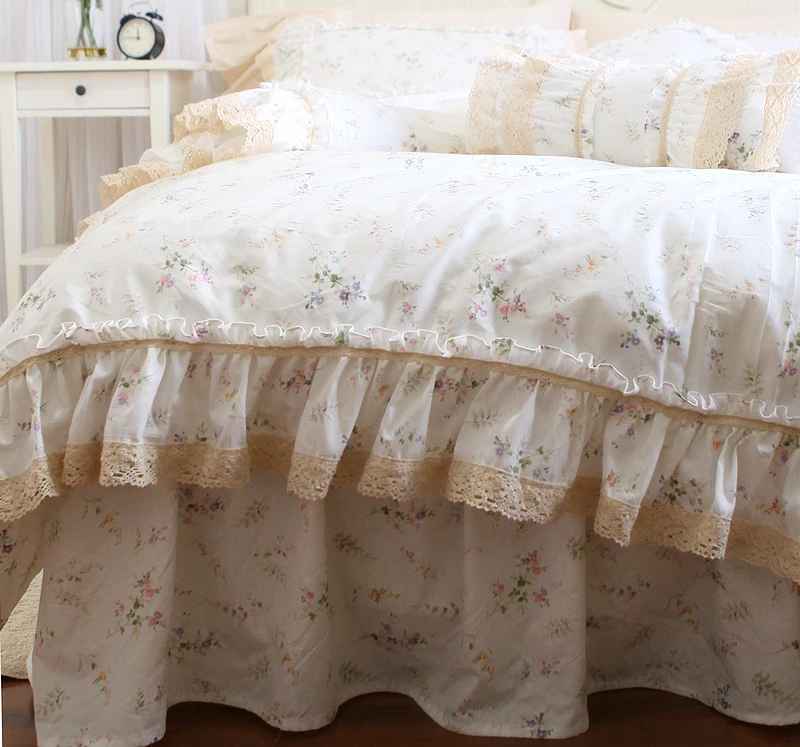 Роскошный комплект постельного белья в французском стиле принцессы из хлопка с