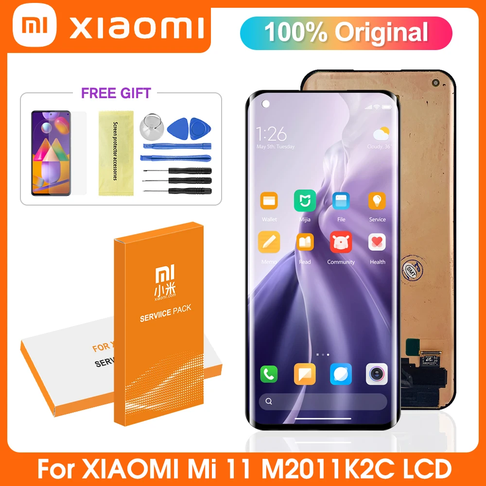 

6.81" Original Xiaomi Mi 11 Mi11 LCD Display Touch Screen Digitizer Assembly For Xiaomi M2011K2C, M2011K2G LCD with Frame