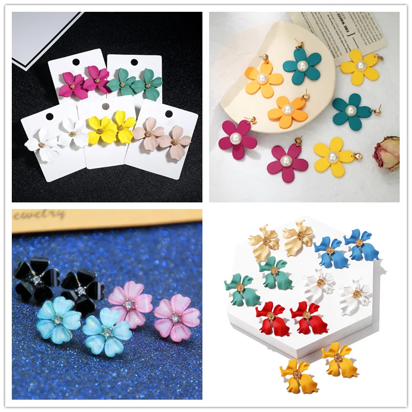 2019 новый дизайн серьги в виде цветка цветные разного дизайна для свадебной