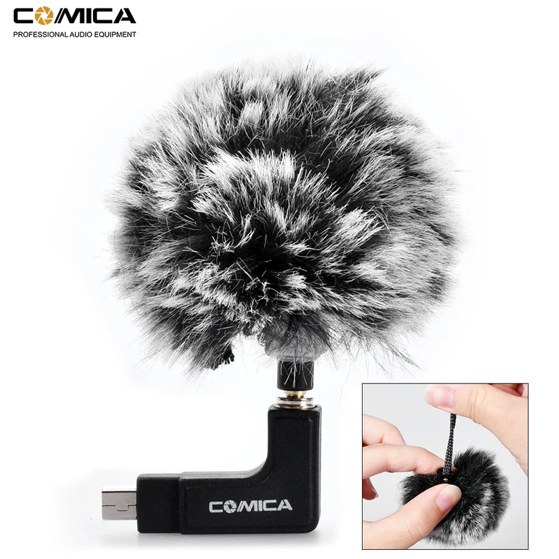Comica штормовка CVM-MF1 открытый пушистый Микрофон ветрового стекла Deadcat для зажима