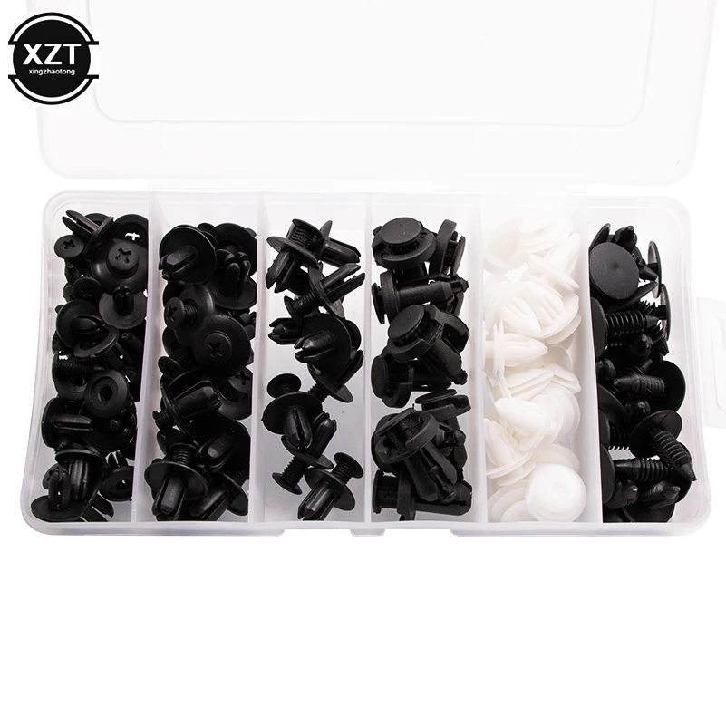 100PCS Car Auto Plastic Door Fender Repair Rivets Screw Clips Fastener w/tool 6 Models for Ford Toyota Mazda Honda All car model |