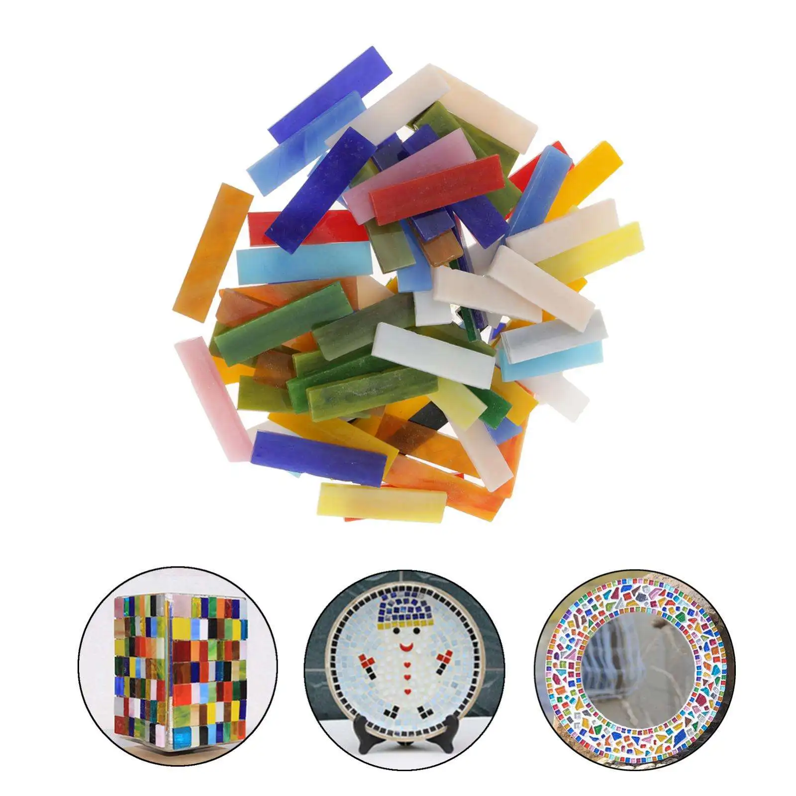 70 Pieces Rectangle Shape Assorted Colors Glass Mosaic | Дом и сад