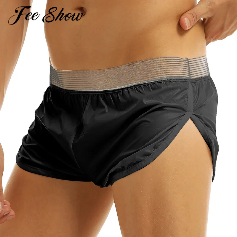 Мужские модные шорты для плавания кожаные боксеры из искусственной кожи легкие