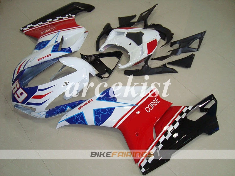 

Инъекции Новый ABS Полный обтекатели комплект подходит для DUCATI 848 evo 1098 1198 1098S 2007 2008 2009 2010 2011 2012 Комплект тела синий красный