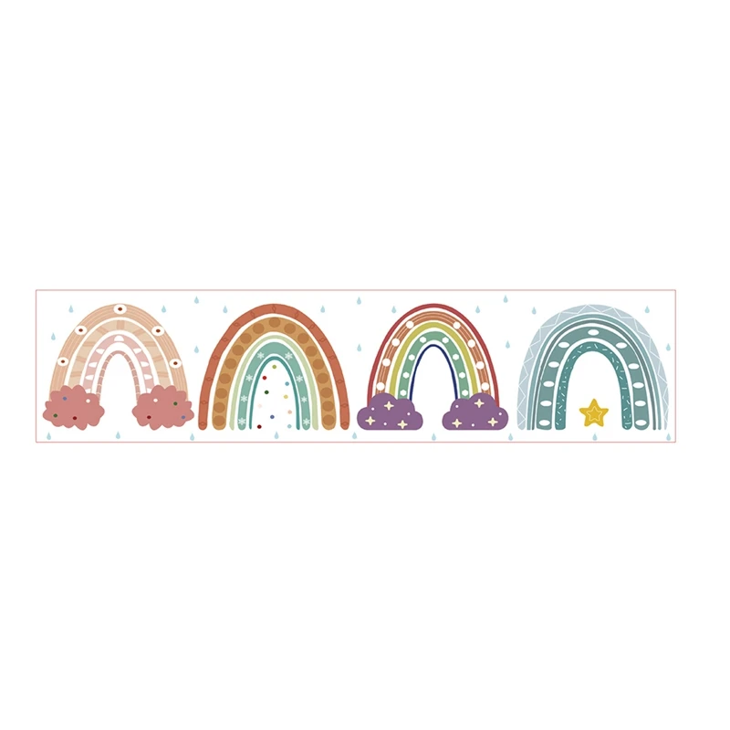 

Boho Bulletin Border Trim 20M Two Sided Rainbow Border for Classroom Back to School Family Party