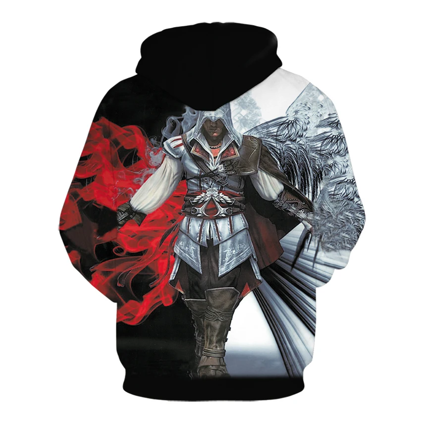 Худи с 3D-принтом убийцы Забавный крутой пуловер для файтингов повседневный