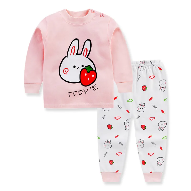 2020 Autumn New Children's Clothes Set Cotton Baby Boys Girls Round Neck Long Sleeve Pants Suit Size 73-110cm | Детская одежда и