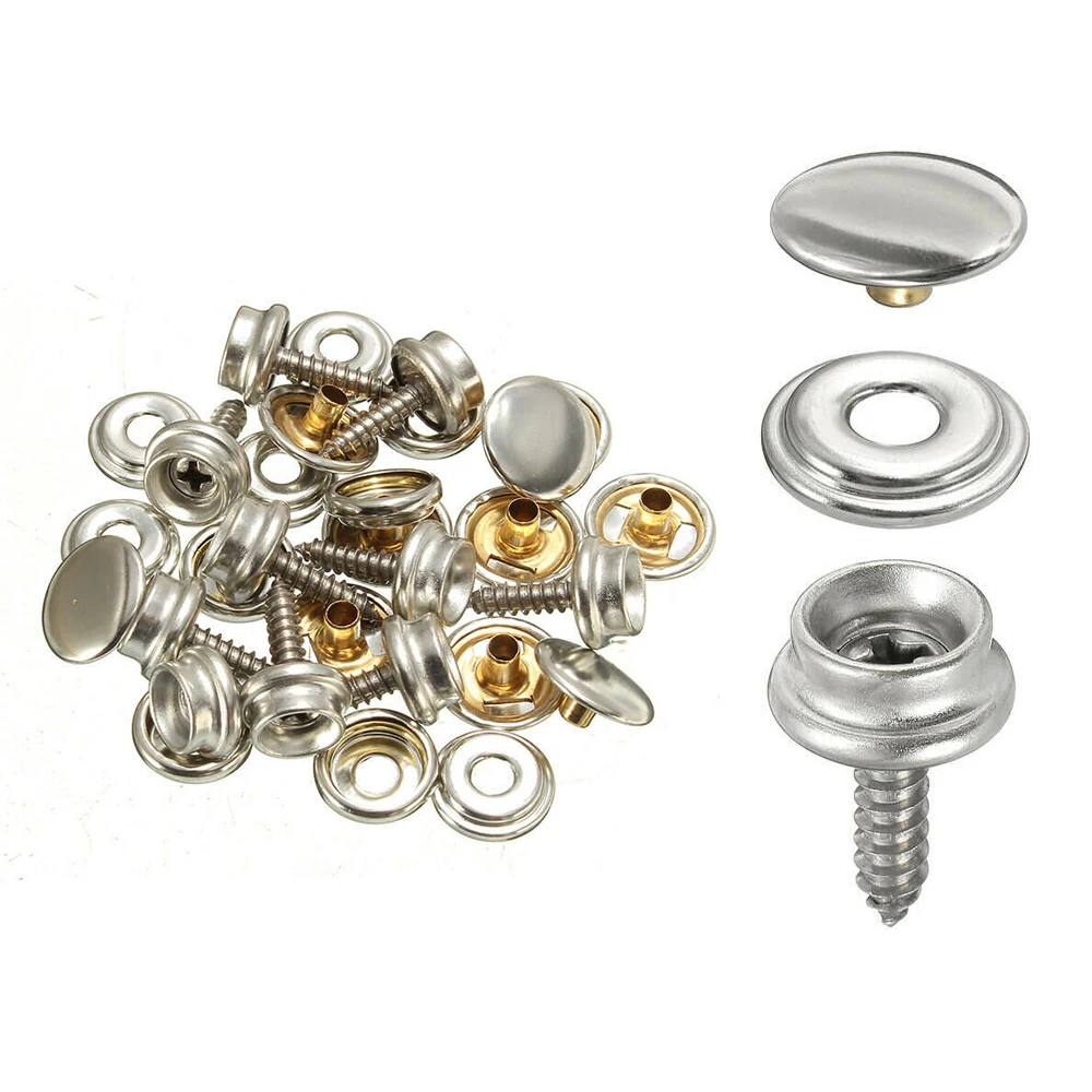

Stainless steel 30pcs 30pcs Snap Fastener Waterproof Silver Practical Tools