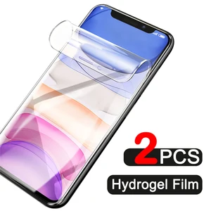 2Pcs Full Cover Hydrogel Film Screen Protector For iPhone 7 8 Plus 6 6s se 2020 Soft Film On iPhone 11 Pro XS Max X XR Not Glass