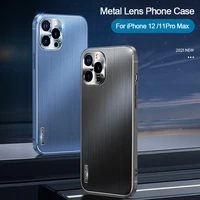 luxury drawing matte armor case for iphone 12 pro max 11 shockproof metal lens protection pc plastic hard back cover