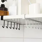 Новая горячая мода 6 крючков из металла под полкой кружка чашка шкаф кухонный органайзер подвесной держатель стойки